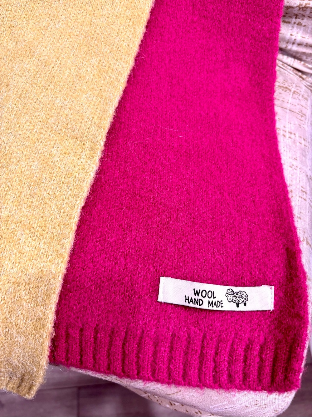 Handmade Wool Scarf - Fuchsia Pink